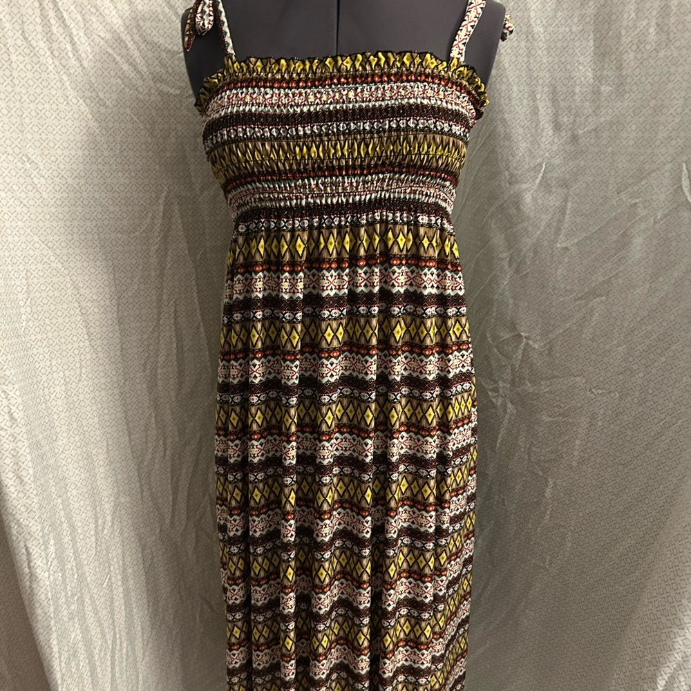 WinWin Brown Tan Spaghetti Strap Sundress